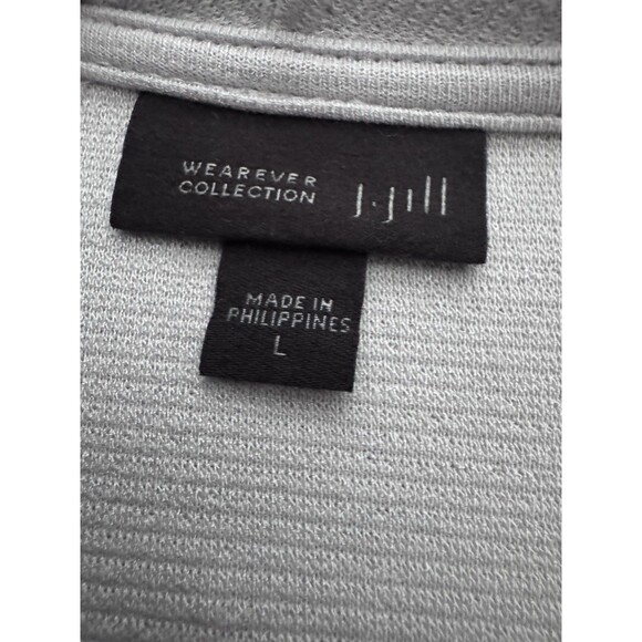 J.Jill Wearever Collection Long Line Cardigan Dove Gray Stretch Classic Size L - Picture 5 of 8